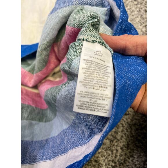 Boden Willa Midi Button Dress, Women’s 12R White/Blue Striped, Linen Summer - Picture 9 of 10